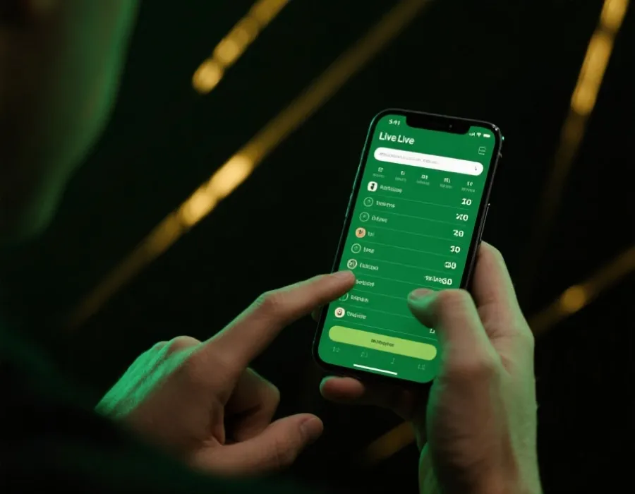 使用手機查看賽事時間表示意圖